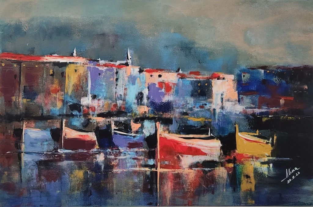 ArteDiAlina.com painting: Resting boats